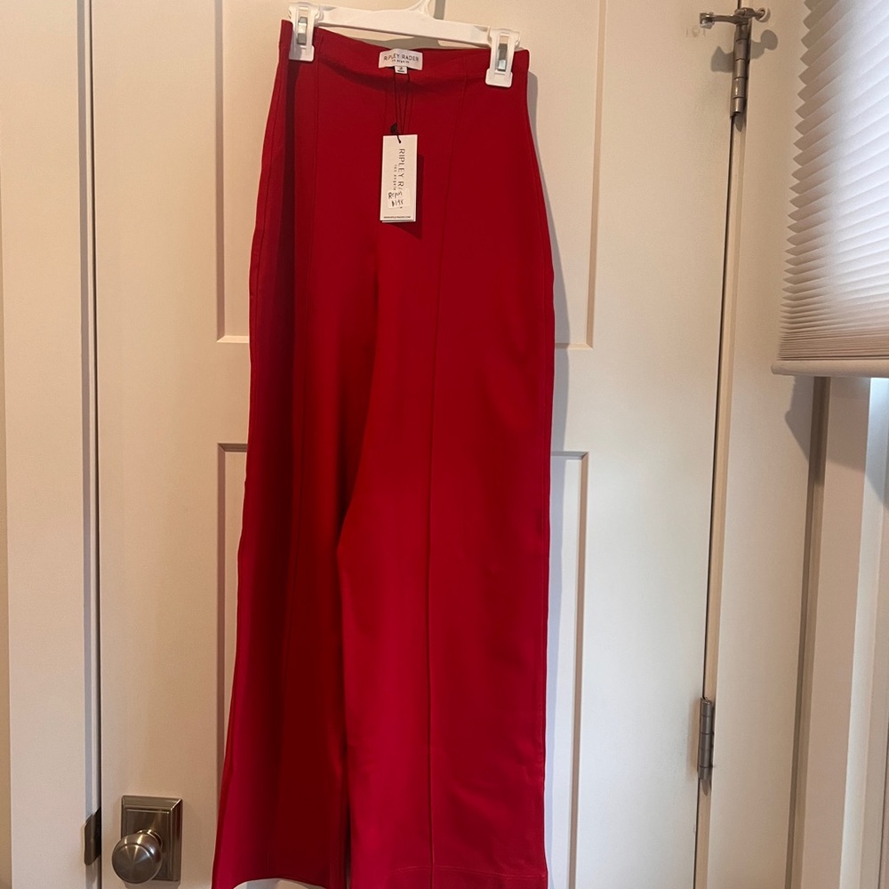 Women's Red Wide Leg Pants